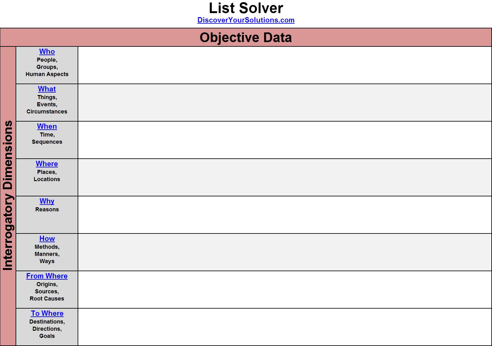 List Solver for Objective Data